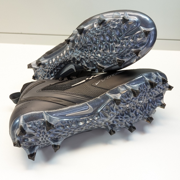 Nike Alpha Huarache 8 Elite Black Smoke Grey Lacrosse cleats size Men's 8 - Picture 8 of 9